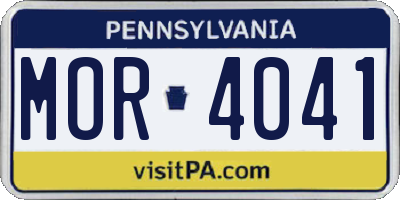 PA license plate MOR4041