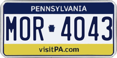 PA license plate MOR4043