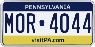 PA license plate MOR4044