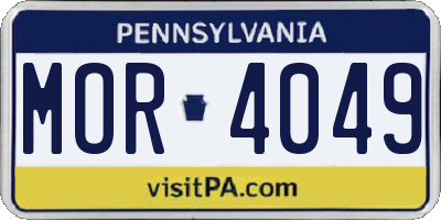 PA license plate MOR4049