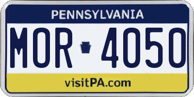 PA license plate MOR4050