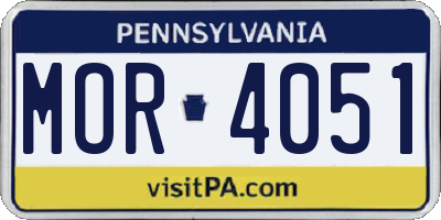 PA license plate MOR4051