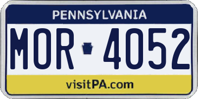 PA license plate MOR4052