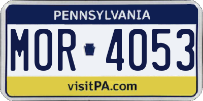 PA license plate MOR4053