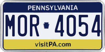 PA license plate MOR4054