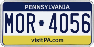 PA license plate MOR4056