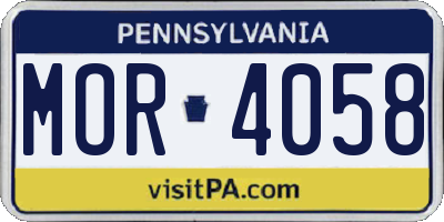 PA license plate MOR4058