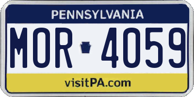 PA license plate MOR4059