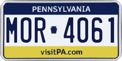 PA license plate MOR4061