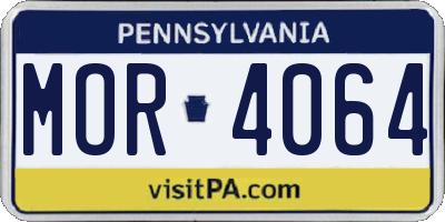 PA license plate MOR4064