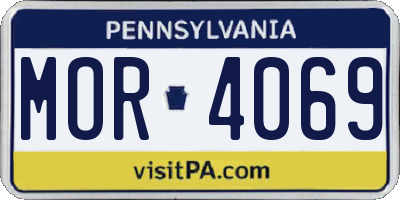 PA license plate MOR4069
