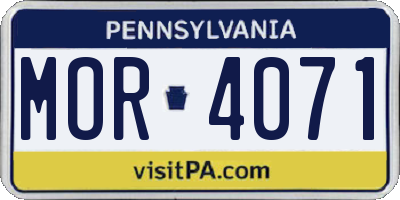 PA license plate MOR4071