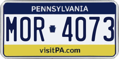 PA license plate MOR4073