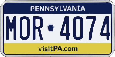 PA license plate MOR4074