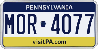 PA license plate MOR4077