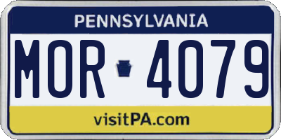 PA license plate MOR4079