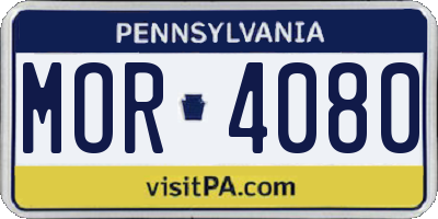 PA license plate MOR4080
