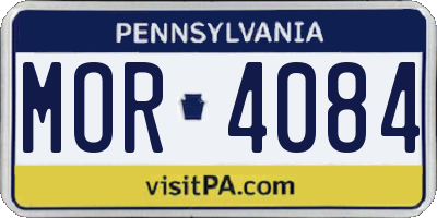 PA license plate MOR4084
