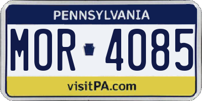 PA license plate MOR4085