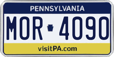 PA license plate MOR4090
