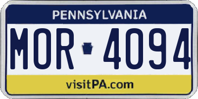 PA license plate MOR4094