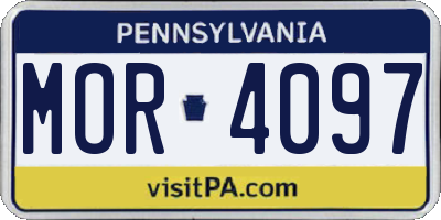 PA license plate MOR4097