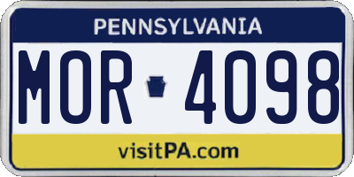 PA license plate MOR4098