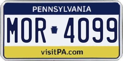 PA license plate MOR4099
