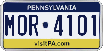 PA license plate MOR4101