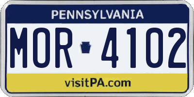 PA license plate MOR4102