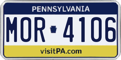 PA license plate MOR4106