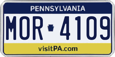 PA license plate MOR4109