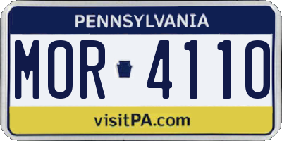 PA license plate MOR4110
