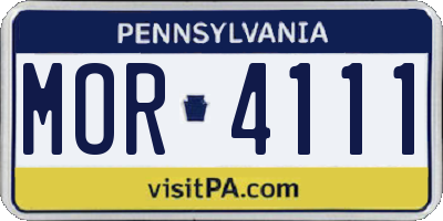 PA license plate MOR4111