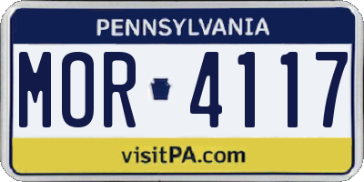 PA license plate MOR4117