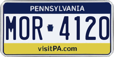 PA license plate MOR4120