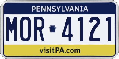 PA license plate MOR4121