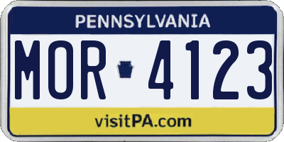 PA license plate MOR4123