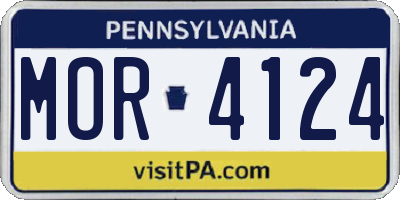 PA license plate MOR4124