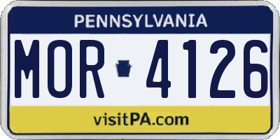 PA license plate MOR4126