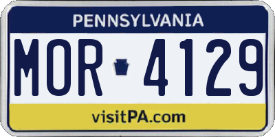PA license plate MOR4129