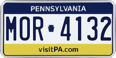 PA license plate MOR4132