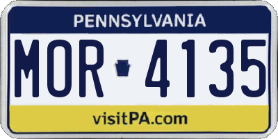 PA license plate MOR4135
