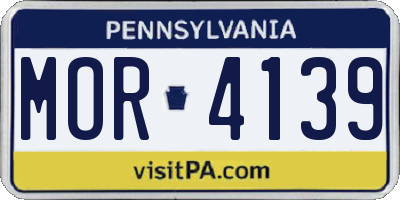 PA license plate MOR4139