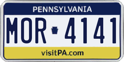 PA license plate MOR4141