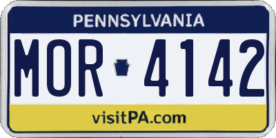 PA license plate MOR4142