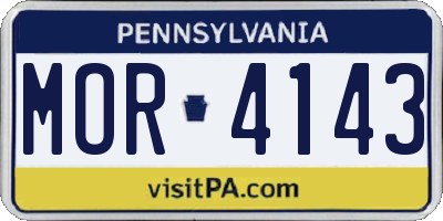 PA license plate MOR4143