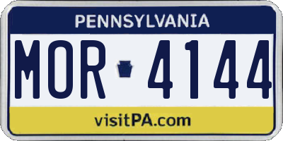 PA license plate MOR4144