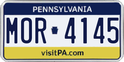 PA license plate MOR4145
