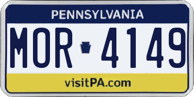 PA license plate MOR4149